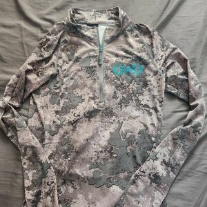 Gray Camo Long Sleeve Women's Top